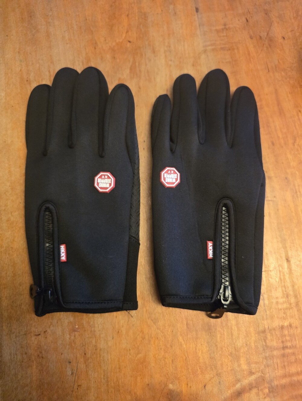 Brand New Hkxy Winter Wind Stopper Temu Gloves With Scrolling Leather Finger Tip